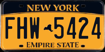 NY license plate FHW5424