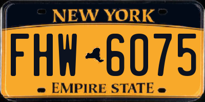 NY license plate FHW6075