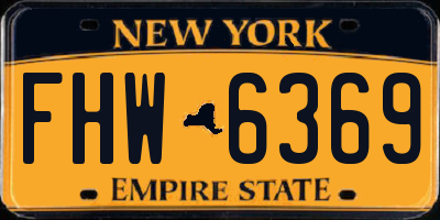 NY license plate FHW6369