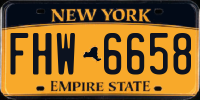NY license plate FHW6658