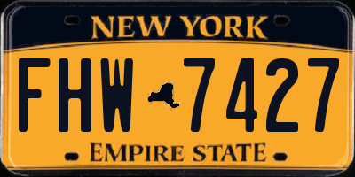 NY license plate FHW7427