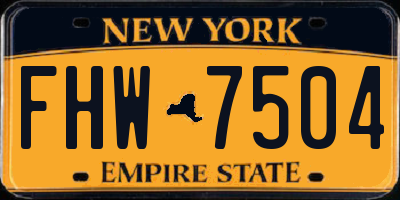NY license plate FHW7504