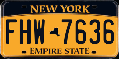 NY license plate FHW7636