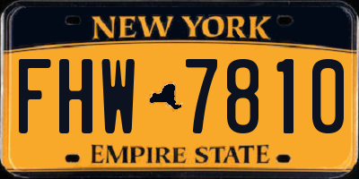 NY license plate FHW7810