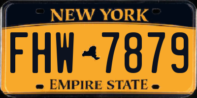 NY license plate FHW7879