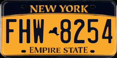 NY license plate FHW8254