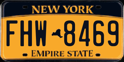 NY license plate FHW8469