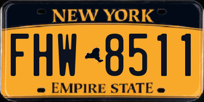 NY license plate FHW8511