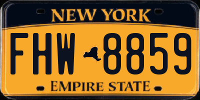 NY license plate FHW8859