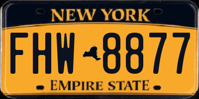 NY license plate FHW8877