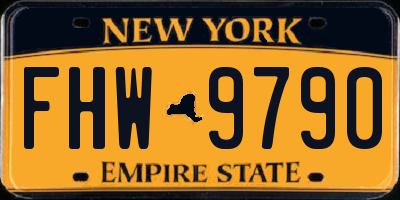 NY license plate FHW9790