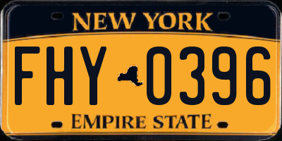 NY license plate FHY0396