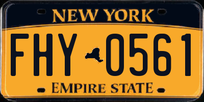 NY license plate FHY0561
