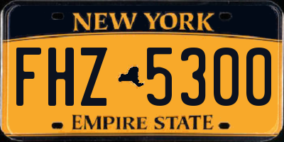 NY license plate FHZ5300