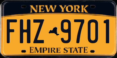 NY license plate FHZ9701