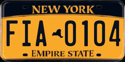 NY license plate FIA0104