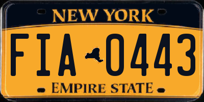 NY license plate FIA0443
