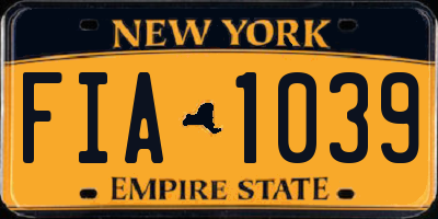 NY license plate FIA1039