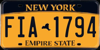 NY license plate FIA1794