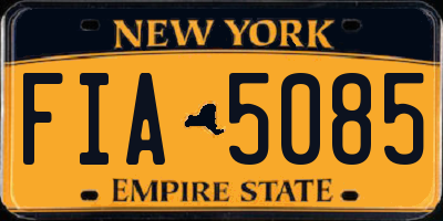 NY license plate FIA5085