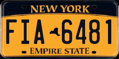 NY license plate FIA6481