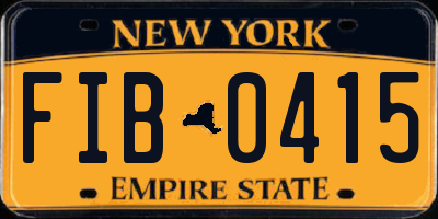 NY license plate FIB0415