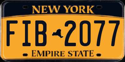 NY license plate FIB2077