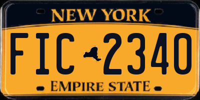 NY license plate FIC2340
