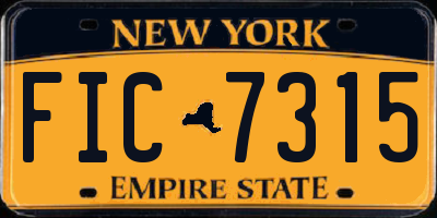 NY license plate FIC7315