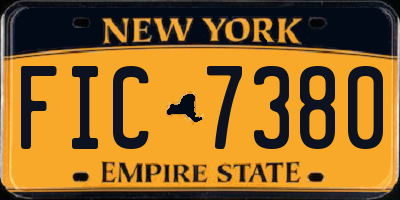 NY license plate FIC7380