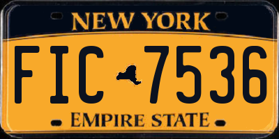 NY license plate FIC7536