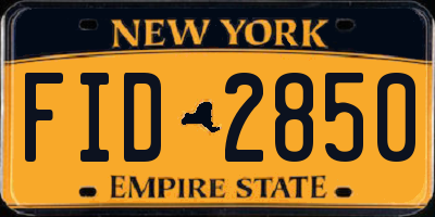 NY license plate FID2850