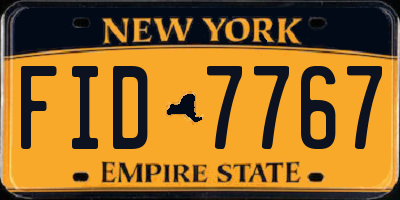 NY license plate FID7767