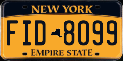 NY license plate FID8099