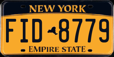 NY license plate FID8779