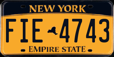NY license plate FIE4743