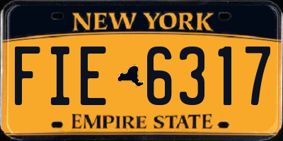 NY license plate FIE6317