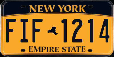 NY license plate FIF1214