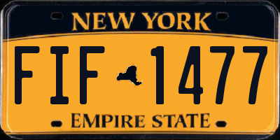 NY license plate FIF1477