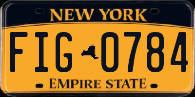 NY license plate FIG0784