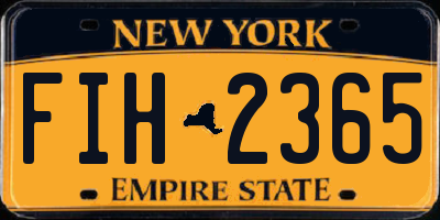 NY license plate FIH2365
