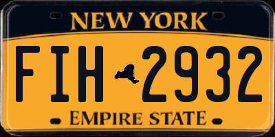 NY license plate FIH2932