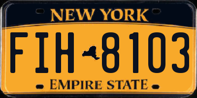 NY license plate FIH8103