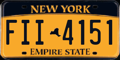 NY license plate FII4151
