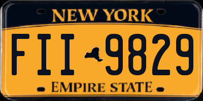 NY license plate FII9829
