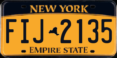 NY license plate FIJ2135
