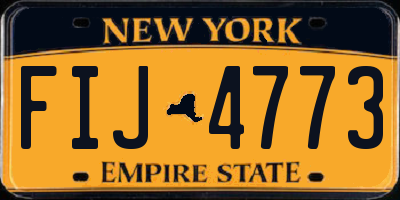 NY license plate FIJ4773