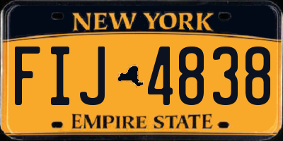 NY license plate FIJ4838
