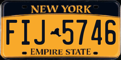 NY license plate FIJ5746