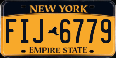 NY license plate FIJ6779